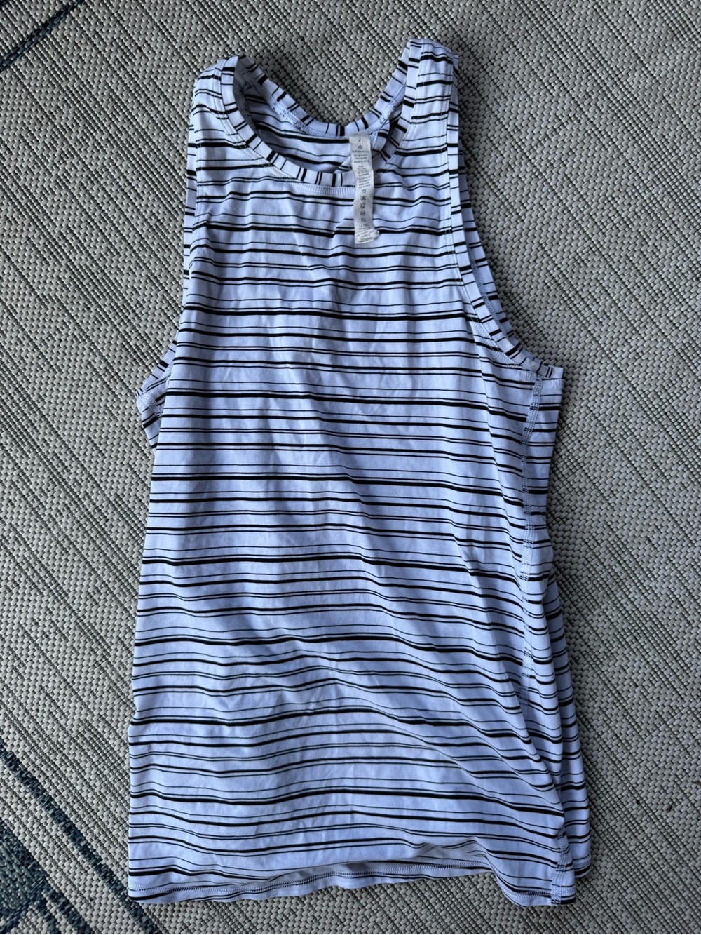 Lululemon All Tied Up Tank Top Striped White Black Pima Cotton 2